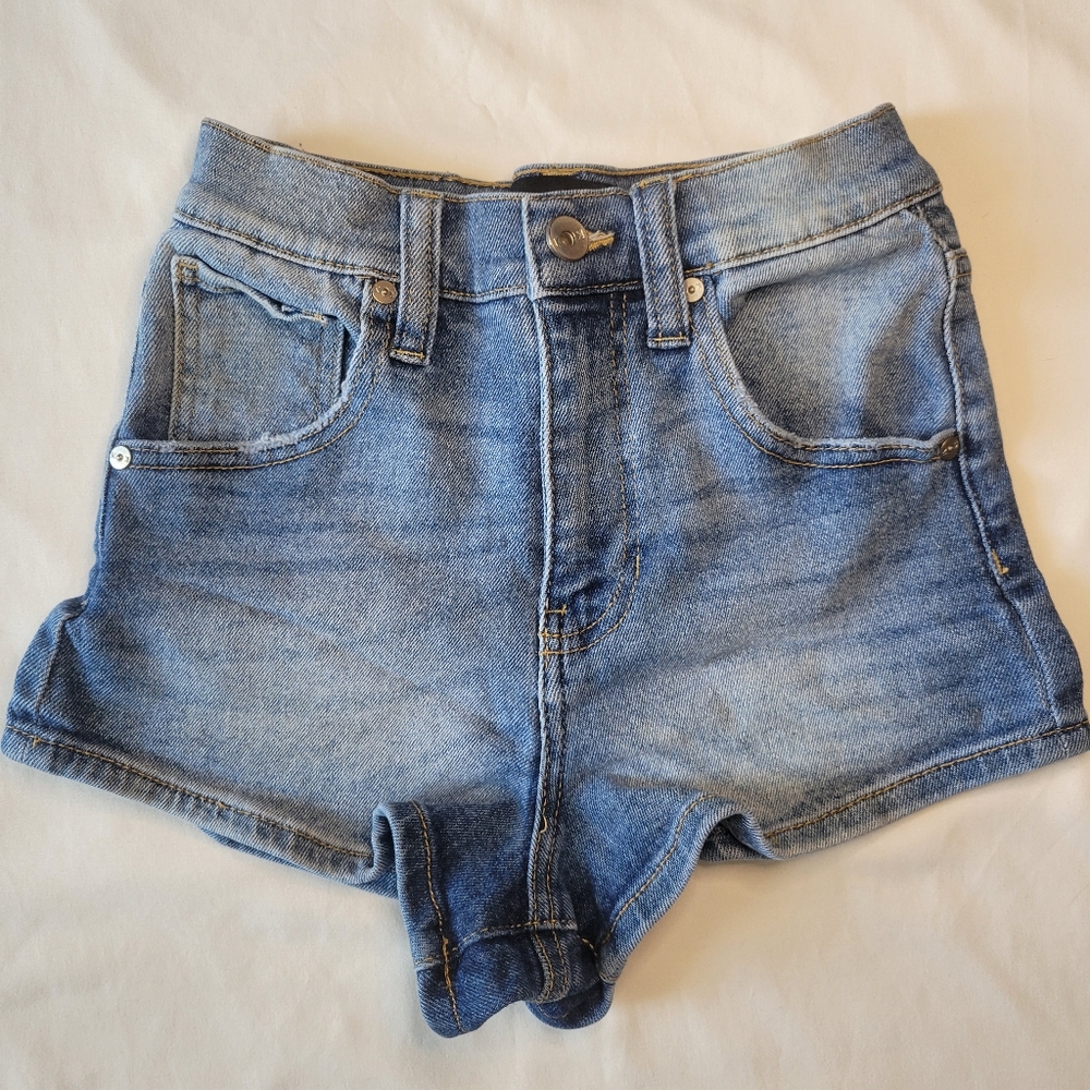 Kendall & Kylie High Waist Blue Denim Shorts
